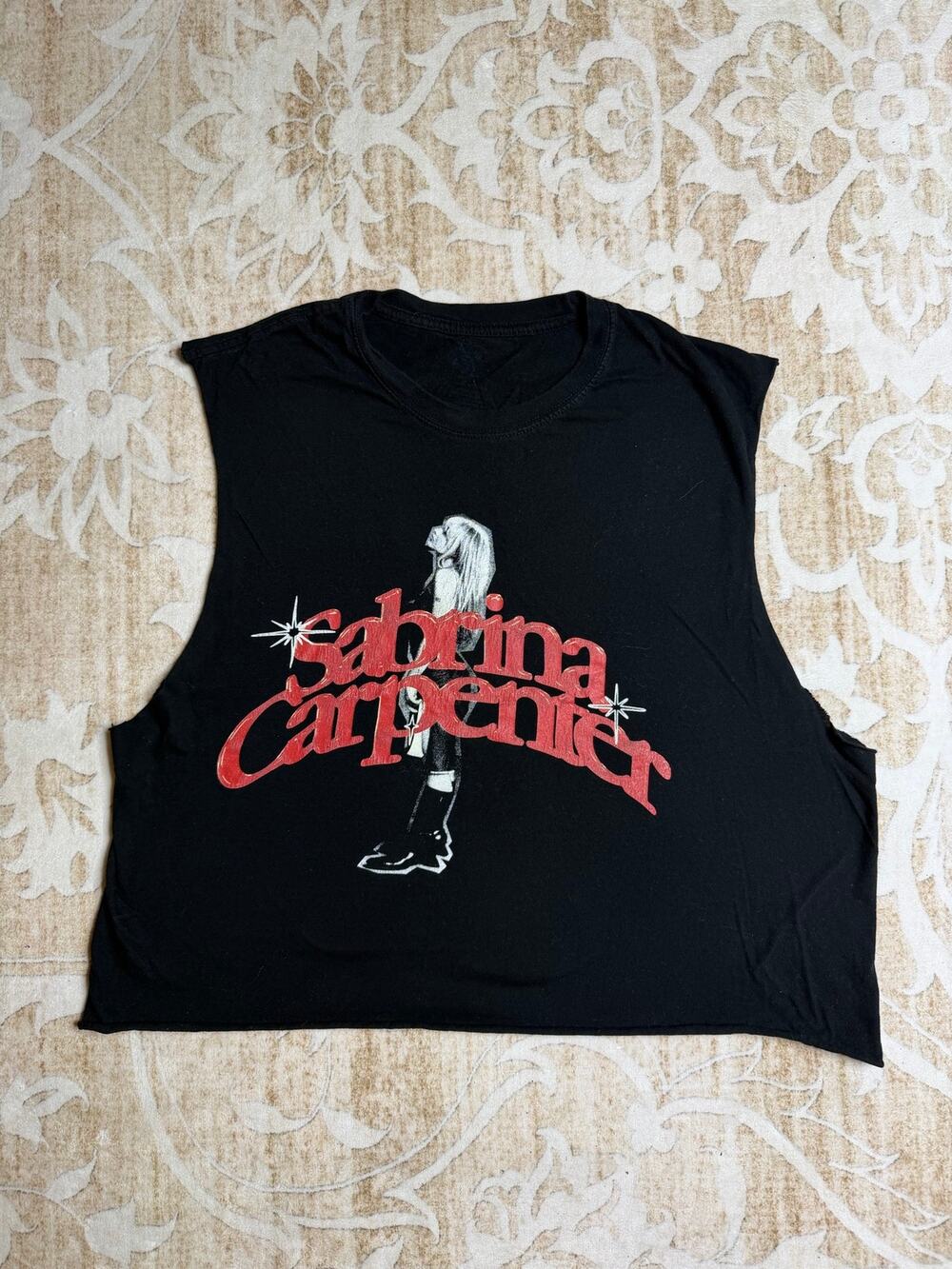 Sabrina Carpenter Graphic Tee Cutoff Crop Top